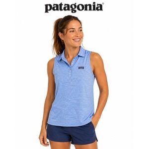 Vineyard Vines Performance Sleeveless Polo Top Blue Striped XL